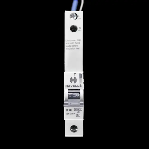 HAVELLS 10 AMP CURVE C 10kA 30mA RCBO TYPE A PSH110CR30 GREY